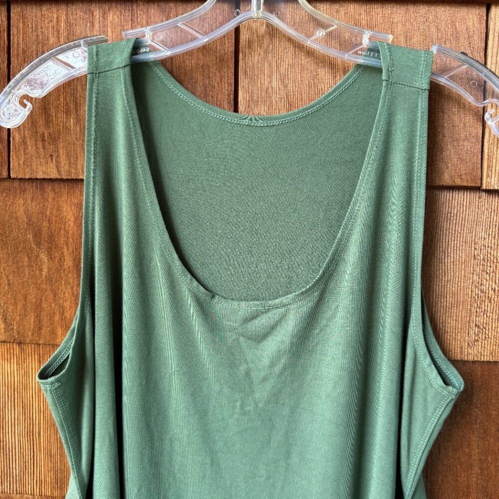 FREE LABEL Green Sleeveless Knit Tank Dress in Women's X-Large - Picture 4 of 8